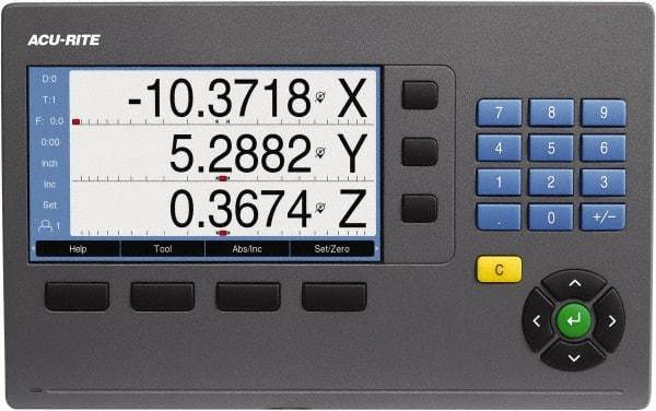 Acu-Rite - 2 Axis, 6" X-Axis Travel, 18" Y-Axis Travel, Grinding DRO System - 5µm Resolution, 5µm Accuracy, LCD Color Display - All Tool & Supply