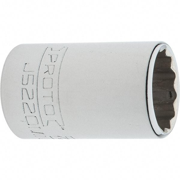 Proto - 3/8" Drive, Intermediate Hand Socket - 12 Points, 1-25/32" OAL, Steel, Full Polish Finish - All Tool & Supply