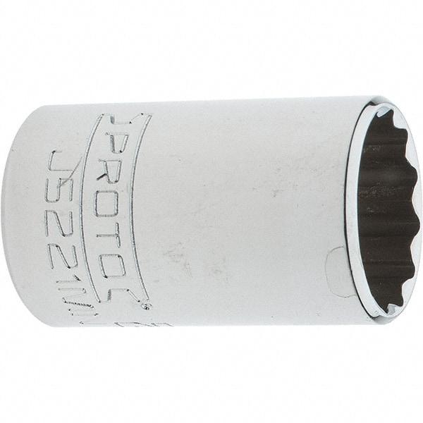 Proto - 3/8" Drive, Intermediate Hand Socket - 12 Points, 1-25/32" OAL, Steel, Full Polish Finish - All Tool & Supply