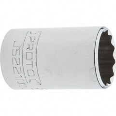 Proto - 3/8" Drive, Intermediate Hand Socket - 12 Points, 1-25/32" OAL, Steel, Full Polish Finish - All Tool & Supply