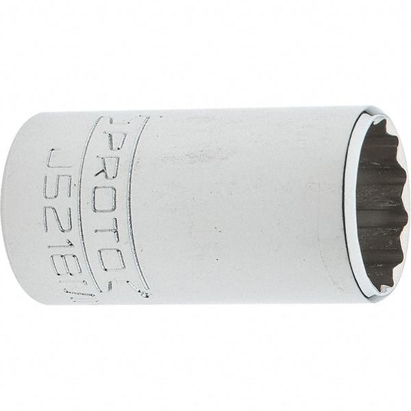 Proto - 3/8" Drive, Intermediate Hand Socket - 12 Points, 1-25/32" OAL, Steel, Full Polish Finish - All Tool & Supply