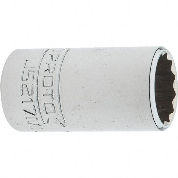 Proto - 3/8" Drive, Intermediate Hand Socket - 12 Points, 1-25/32" OAL, Steel, Full Polish Finish - All Tool & Supply