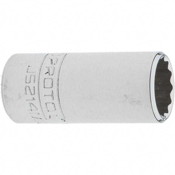 Proto - 3/8" Drive, Intermediate Hand Socket - 12 Points, 1-25/32" OAL, Steel, Full Polish Finish - All Tool & Supply