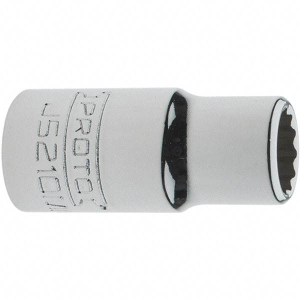 Proto - 3/8" Drive, Intermediate Hand Socket - 12 Points, 1-33/64" OAL, Steel, Full Polish Finish - All Tool & Supply