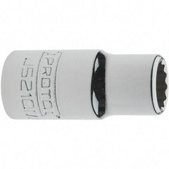 Proto - 3/8" Drive, Intermediate Hand Socket - 12 Points, 1-33/64" OAL, Steel, Full Polish Finish - All Tool & Supply