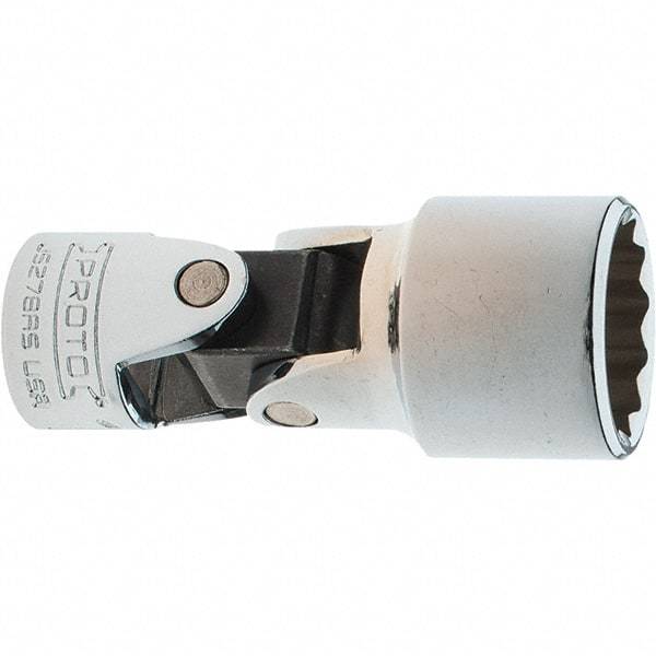 Proto - 11/16", 3/8" Drive, Intermediate Hand Socket - 12 Points, 2-1/4" OAL, Steel, Full Polish Finish - All Tool & Supply