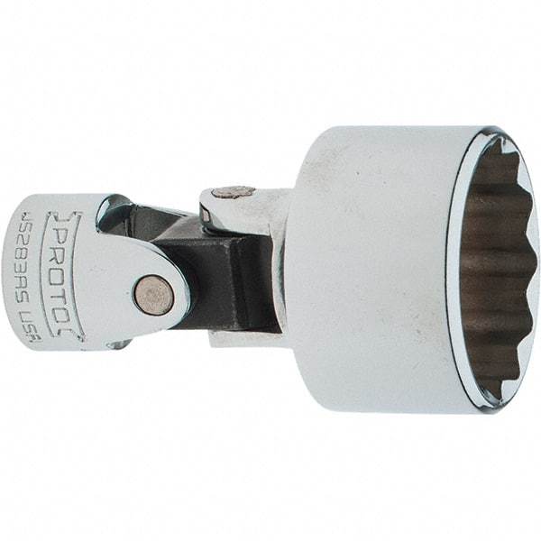 Proto - 1", 3/8" Drive, Intermediate Hand Socket - 12 Points, 2-1/4" OAL, Steel, Full Polish Finish - All Tool & Supply