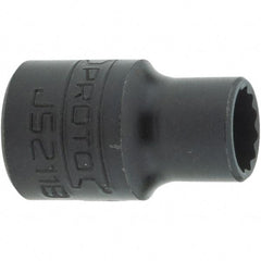 Proto - 11/32", 3/8" Drive, Intermediate Hand Socket - 12 Points, 1-7/64" OAL, Steel, Black Finish - All Tool & Supply