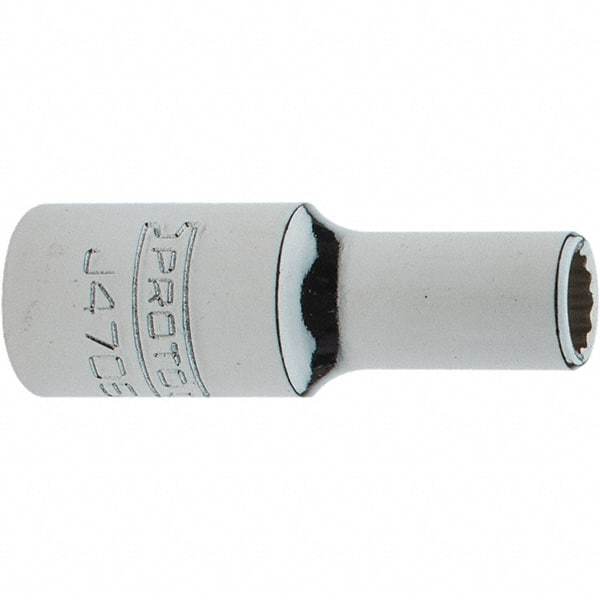 Proto - 1/4" Drive, Intermediate Hand Socket - 12 Points, 1-17/64" OAL, Steel, Full Polish Finish - All Tool & Supply