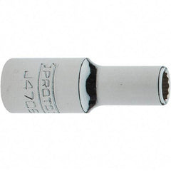 Proto - 1/4" Drive, Intermediate Hand Socket - 12 Points, 1-17/64" OAL, Steel, Full Polish Finish - All Tool & Supply