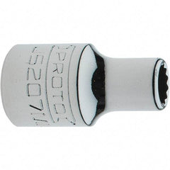 Proto - 3/8" Drive, Intermediate Hand Socket - 12 Points, 1-17/64" OAL, Steel, Full Polish Finish - All Tool & Supply