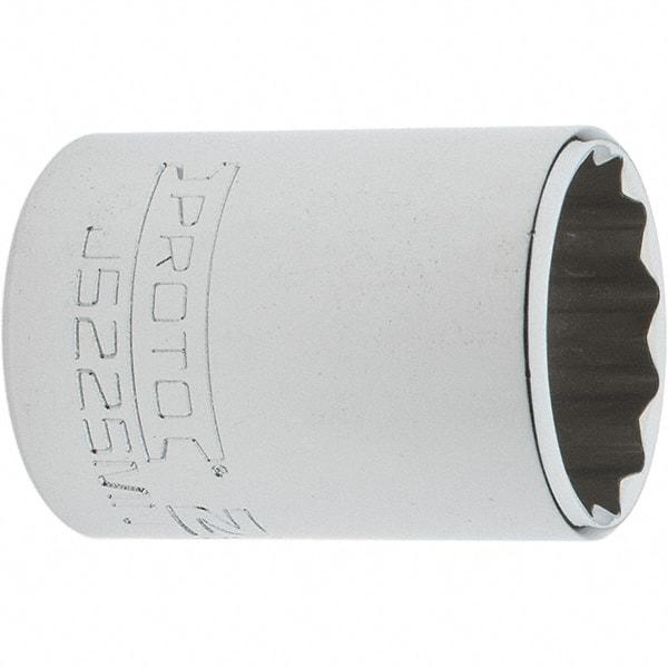 Proto - 3/8" Drive, Intermediate Hand Socket - 12 Points, 1-25/32" OAL, Steel, Full Polish Finish - All Tool & Supply