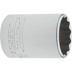 Proto - 3/8" Drive, Intermediate Hand Socket - 12 Points, 1-25/32" OAL, Steel, Full Polish Finish - All Tool & Supply