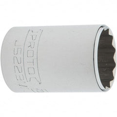 Proto - 3/8" Drive, Intermediate Hand Socket - 12 Points, 1-25/32" OAL, Steel, Full Polish Finish - All Tool & Supply