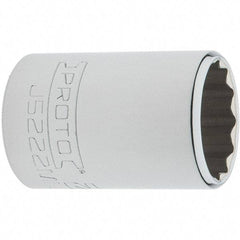 Proto - 3/8" Drive, Intermediate Hand Socket - 12 Points, 1-25/32" OAL, Steel, Full Polish Finish - All Tool & Supply