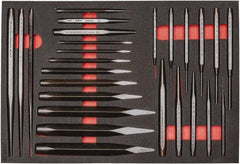 Proto - 26 Piece Diamont Point Chisel, Cold Chisel, Solid, Pin & Center Punch Set - 1/4 to 1-3/16" Chisel, 1/16 to 3/8" Punch - All Tool & Supply