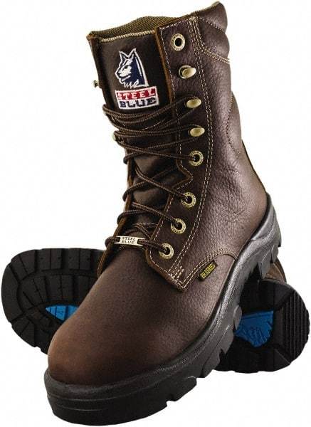 Steel Blue - Men's Size 13 Wide Width Steel Work Boot - Oak, Leather Upper, TPU Outsole, 8" High, Lace-Up - All Tool & Supply