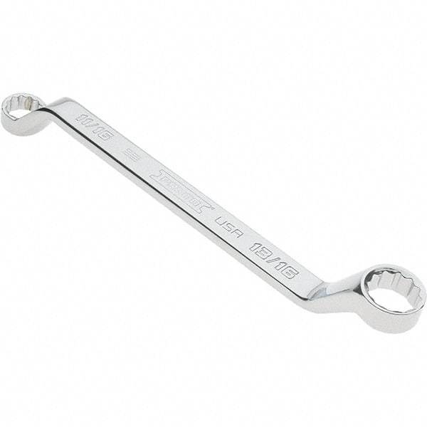 Proto - 11/16" x 3/4" 12 Point Box Wrench - Double End, 1" Head Diam x 1-5/32" Head Thickness, 10-51/64" OAL, Steel, Polished Finish, 15° Offset - All Tool & Supply