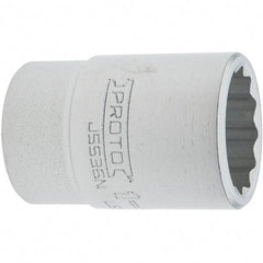 Proto - 1-1/8", 3/4" Drive, Standard Hand Socket - 12 Points, 2.335" OAL, Steel, Full Polish Finish - All Tool & Supply