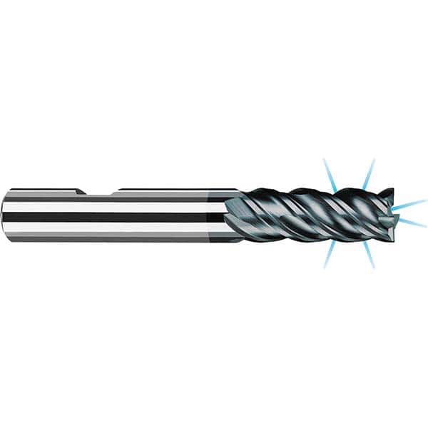 Fraisa - 1/2, 1-1/4" LOC, 1/2" Shank Diam, 3-1/4" OAL, 4 Flute Solid Carbide Square End Mill - All Tool & Supply