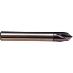 Emuge - 1/4" Diam 4 Flute Single End Solid Carbide Chamfer Mill - All Tool & Supply