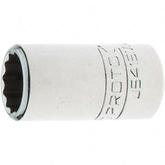 Proto - 1/2" Drive, Standard Hand Socket - 12 Points, 1-5/8" OAL, Steel, Chrome Finish - All Tool & Supply