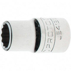 Proto - 1/2" Drive, Standard Hand Socket - 12 Points, 1-5/8" OAL, Steel, Chrome Finish - All Tool & Supply