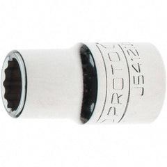 Proto - 1/2" Drive, Standard Hand Socket - 12 Points, 1-17/32" OAL, Steel, Chrome Finish - All Tool & Supply