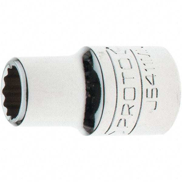 Proto - 1/2" Drive, Standard Hand Socket - 12 Points, 1-17/32" OAL, Steel, Chrome Finish - All Tool & Supply