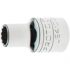 Proto - 1/2" Drive, Standard Hand Socket - 12 Points, 1-17/32" OAL, Steel, Chrome Finish - All Tool & Supply