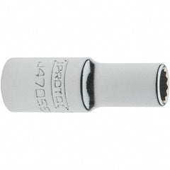 Proto - 1/4" Drive, Standard Hand Socket - 12 Points, 1-17/64" OAL, Steel, Chrome Finish - All Tool & Supply