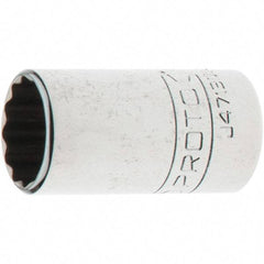 Proto - 1/4" Drive, Standard Hand Socket - 12 Points, 1-17/64" OAL, Steel, Chrome Finish - All Tool & Supply