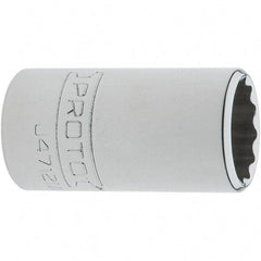 Proto - 1/4" Drive, Standard Hand Socket - 12 Points, 1-17/64" OAL, Steel, Chrome Finish - All Tool & Supply