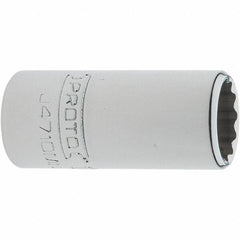 Proto - 1/4" Drive, Standard Hand Socket - 12 Points, 1-17/64" OAL, Steel, Chrome Finish - All Tool & Supply