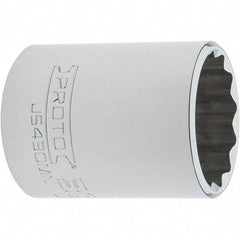 Proto - 1/2" Drive, Standard Hand Socket - 12 Points, 2" OAL, Steel, Chrome Finish - All Tool & Supply