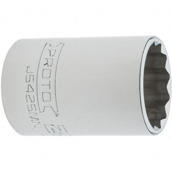 Proto - 1/2" Drive, Standard Hand Socket - 12 Points, 1-59/64" OAL, Steel, Chrome Finish - All Tool & Supply