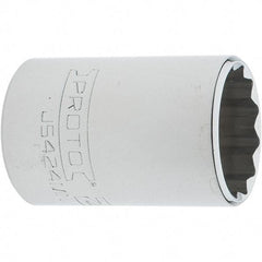 Proto - 1/2" Drive, Standard Hand Socket - 12 Points, 1-7/8" OAL, Steel, Chrome Finish - All Tool & Supply