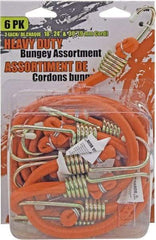 Erickson Manufacturing - Bungee Cord with Steel Hook - 18, 24, 30" OAL, Orange - All Tool & Supply