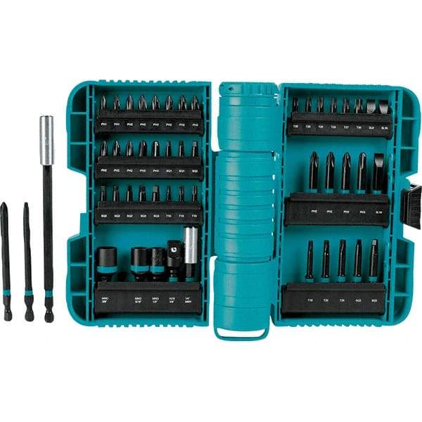 Makita - Power Bit, Insert Bit & Nut Driver Set - 1/4 to 3/8" Hex, #2, 1/4", 3/8" Drive, Phillips, Slotted, Torx, Square Point - All Tool & Supply