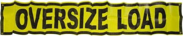 Erickson Manufacturing - Vinyl Oversized Load Banner - 18" Wide x 84" Long, Yellow & Black, For Use with Trucks - All Tool & Supply