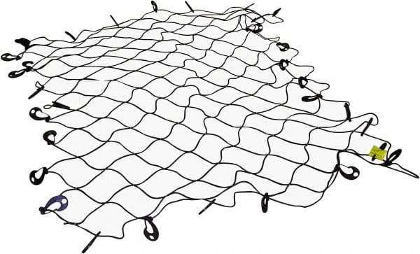 Erickson Manufacturing - Rubber Cargo Net - 96" Wide x 72" Long, Black, For Use with Pick Ups - All Tool & Supply