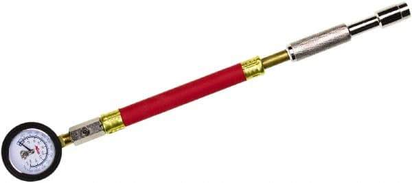 Milton - 0 to 160 psi Dial Straight Large Bore Tire Pressure Gauge - 9' Hose Length, 5 psi Resolution - All Tool & Supply