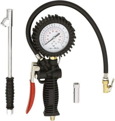 Milton - 2 to 175 psi Dial Easy-Clip Tire Pressure Gauge - 16' Hose Length, 2 psi Resolution - All Tool & Supply