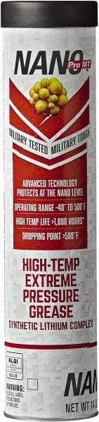 Nano Pro MT - 14 oz Cartridge Lithium High Temperature Grease - Dark Red, Extreme Pressure & High Temperature, 500°F Max Temp, NLGIG 2, - All Tool & Supply