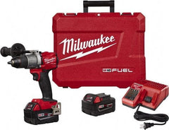 Milwaukee Tool - 18 Volt 1/2" Single-Sleeve Ratcheting Chuck Cordless Hammer Drill - 0 to 32,000 BPM, 0 to 550 & 0 to 2,000 RPM, Reversible - All Tool & Supply