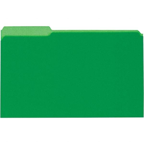 UNIVERSAL - 9-5/8 x 14-3/4", Legal, Green, File Folders with Top Tab - 11 Point Stock, 1/3 Tab Cut Location - All Tool & Supply