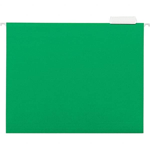 Universal One - 9-5/8 x 11-3/4", Letter Size, Bright Green, Hanging File Folder - 11 Point Stock, 1/5 Tab Cut Location - All Tool & Supply