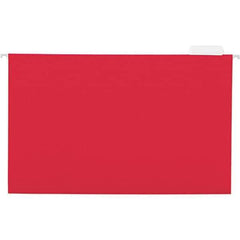 Universal One - 9-5/8 x 14-3/4", Legal, Red, Hanging File Folder - 11 Point Stock, 1/5 Tab Cut Location - All Tool & Supply