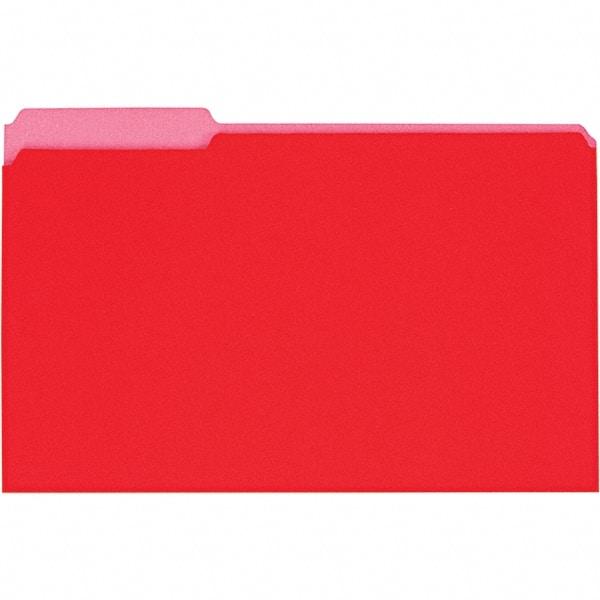 UNIVERSAL - 9-5/8 x 14-3/4", Legal, Red, File Folders with Top Tab - 11 Point Stock, 1/3 Tab Cut Location - All Tool & Supply