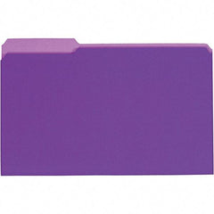 UNIVERSAL - 9-5/8 x 14-3/4", Legal, Violet, File Folders with Top Tab - 11 Point Stock, 1/3 Tab Cut Location - All Tool & Supply